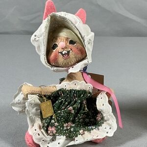 Annalee Easter Parade Girl Bunny 0610 Doll Floral Dress Bonnet Vintage